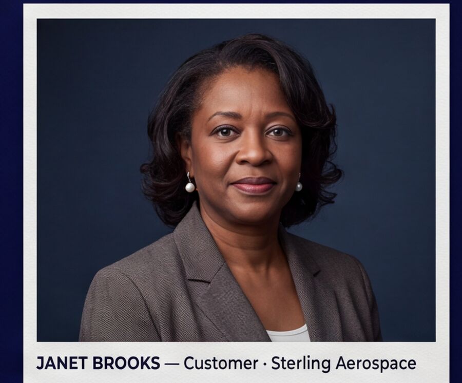 Janet Brooks, Customer · Sterling Aerospace